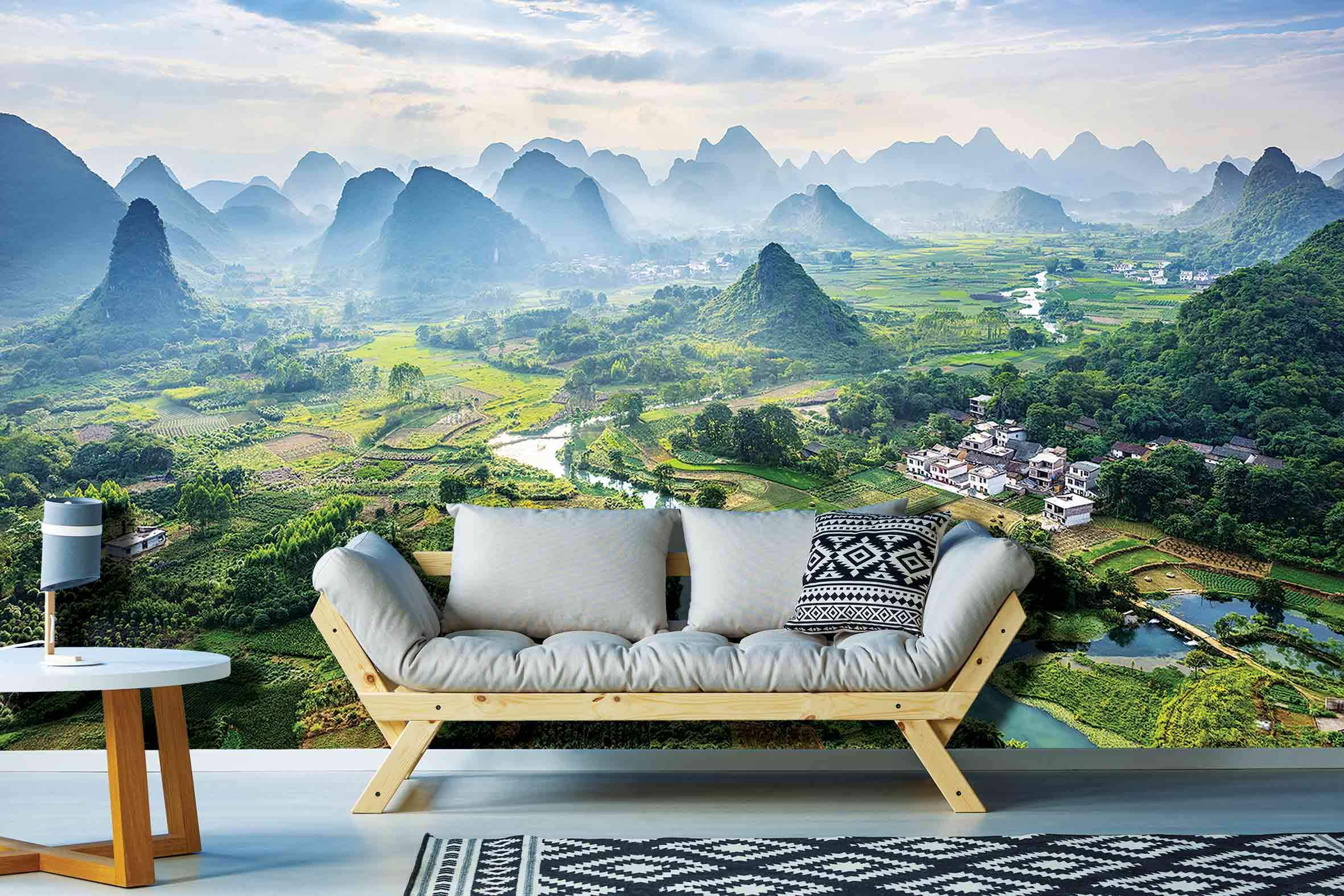 Papier peint panoramique Montagne 3D - papier peint sur mesure francais - muralconcept