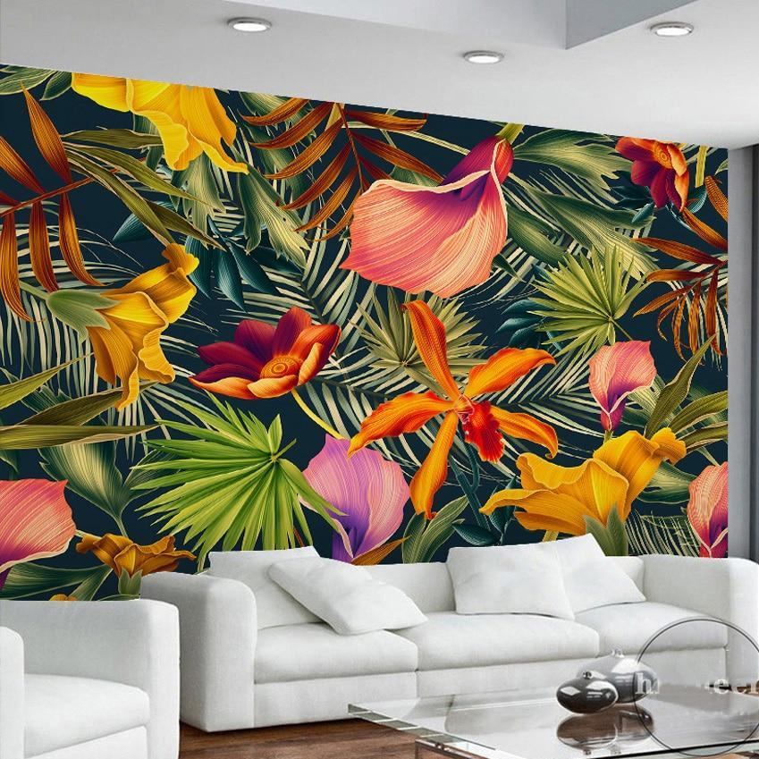 Papier peint panoramique Orange Tropical - papier peint sur mesure francais - muralconcept