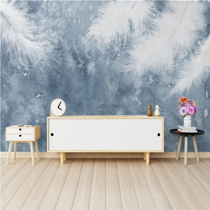 Papier peint Plume Blanche - papier peint sur mesure francais - muralconcept