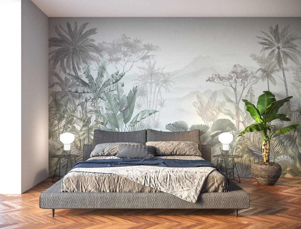 Papier peint tendance tropical vert - Muralconceptpapier_peint_sur_mesure