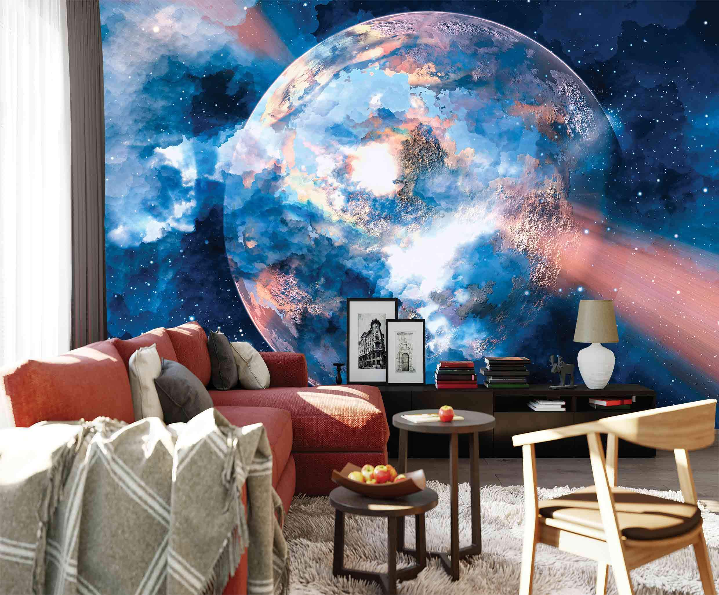 Papier peint terre espace astronomie - papier peint sur mesure francais - muralconcept