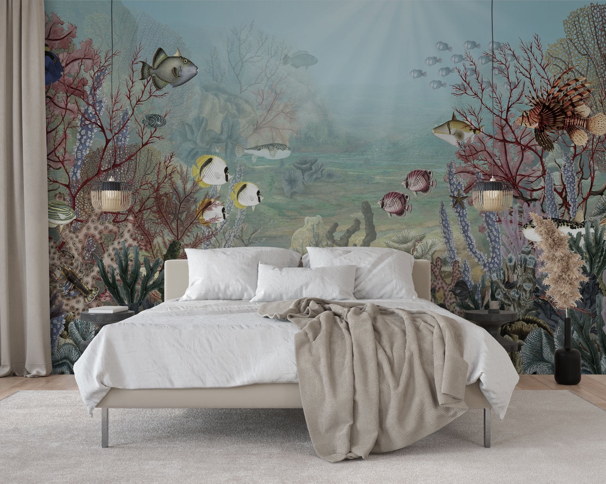 Papier peint vie sous la mer - panoramique français