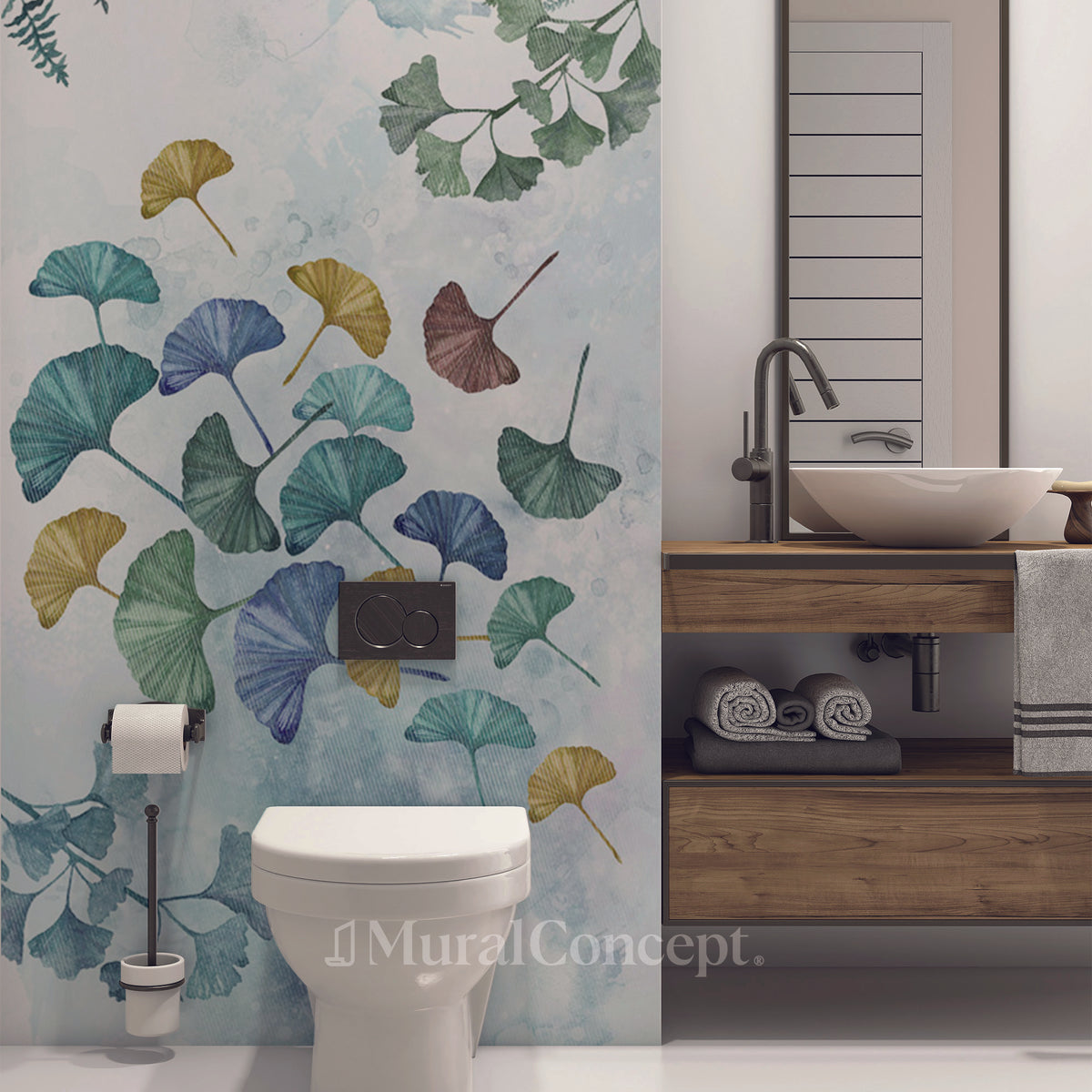 Papier peint wc ginkgo biloba japon