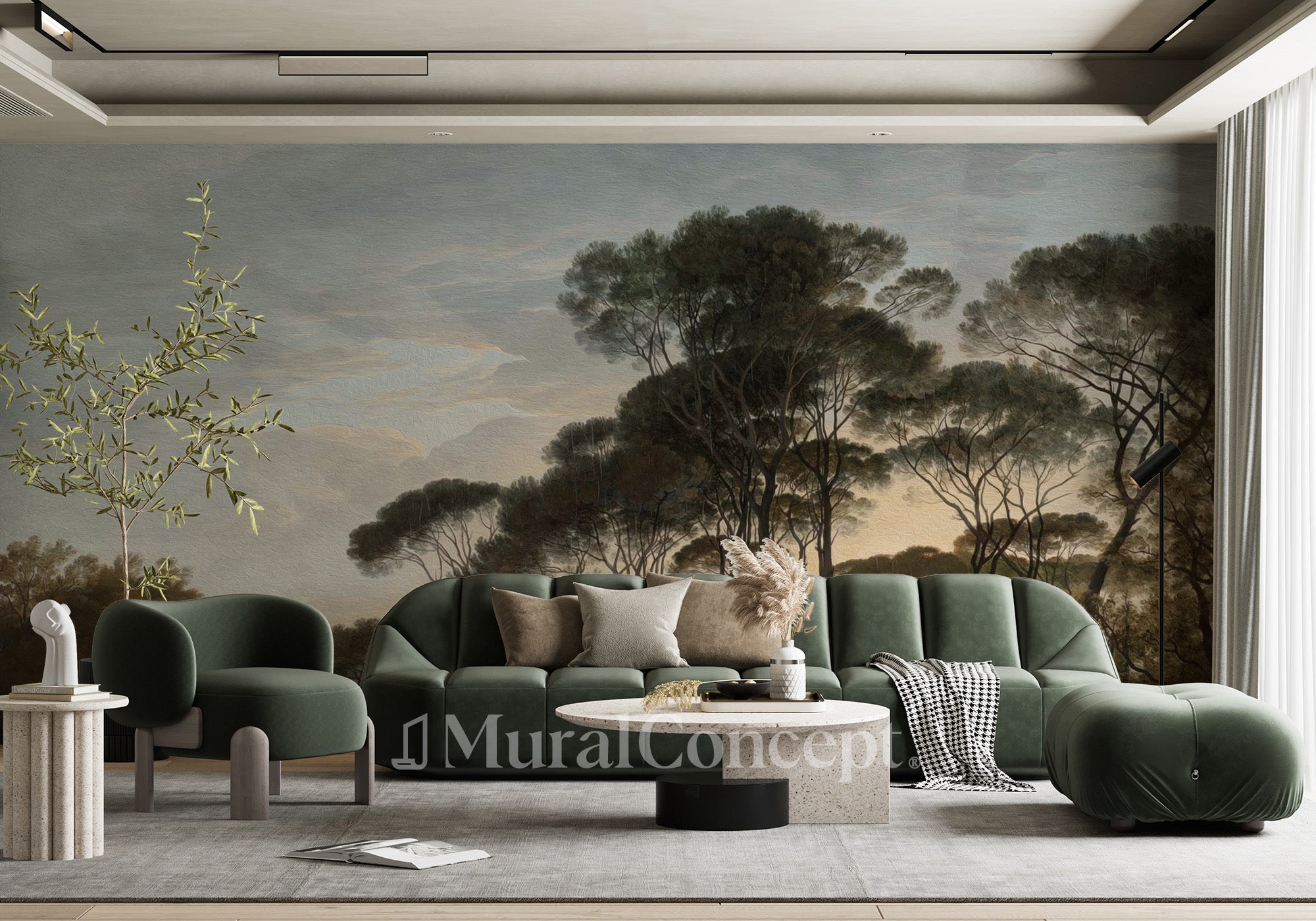 Papier peint paysage historique italien - panoramique français